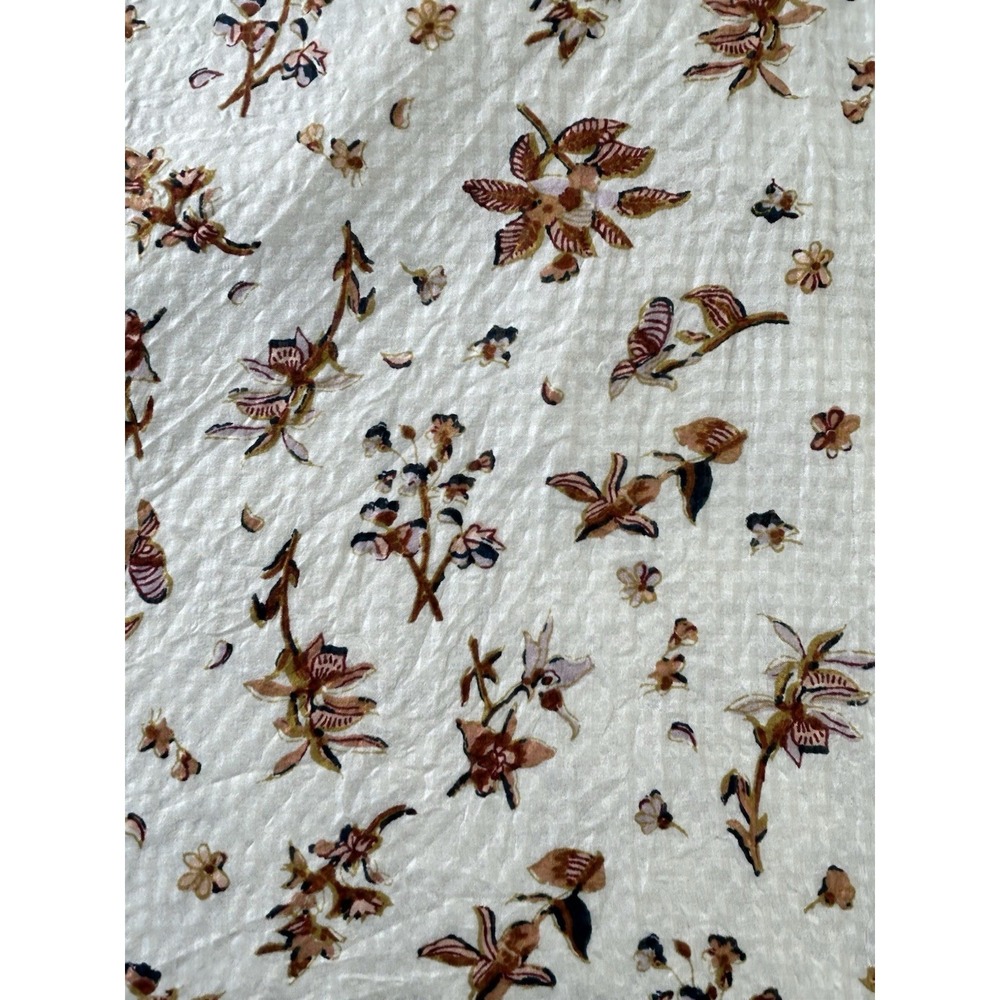 Madewell Silk Ruched Front Vneck Women's 0 Floral Bohemian - Picture 5 of 9